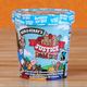 A pint of Ben & Jerry's Justice ReMix'd ice cream on a wooden table